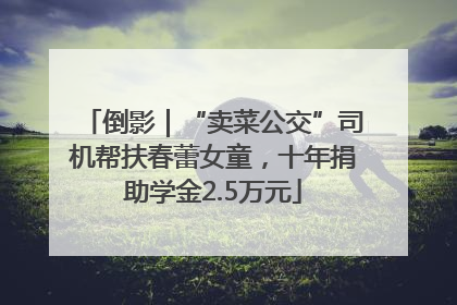 倒影｜“卖菜公交”司机帮扶春蕾女童，十年捐助学金2.5万元