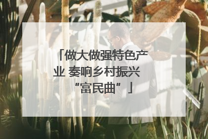 做大做强特色产业 奏响乡村振兴“富民曲”