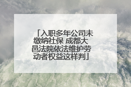 入职多年公司未缴纳社保 成都大邑法院依法维护劳动者权益这样判