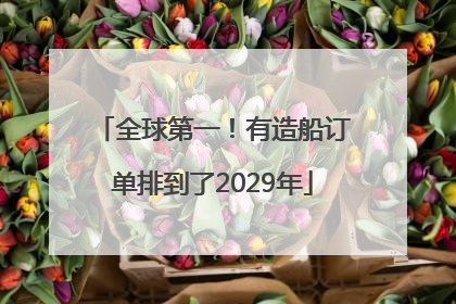 全球第一！有造船订单排到了2029年