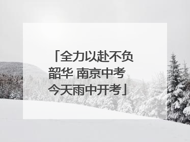 全力以赴不负韶华 南京中考今天雨中开考
