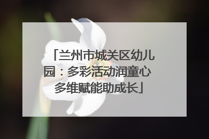 兰州市城关区幼儿园：多彩活动润童心 多维赋能助成长