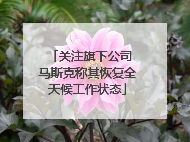 关注旗下公司 马斯克称其恢复全天候工作状态