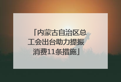 内蒙古自治区总工会出台助力提振消费11条措施