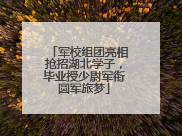 军校组团亮相抢招湖北学子，毕业授少尉军衔圆军旅梦
