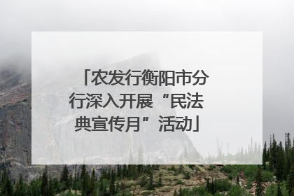 农发行衡阳市分行深入开展“民法典宣传月”活动