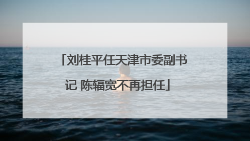刘桂平任天津市委副书记 陈辐宽不再担任