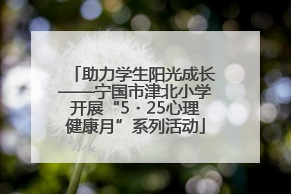 助力学生阳光成长——宁国市津北小学开展“5・25心理健康月”系列活动