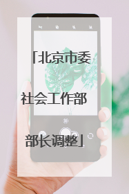 北京市委社会工作部部长调整