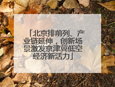 北京排前列、产业链延伸，创新场景激发京津冀低空经济新活力