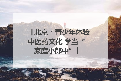 北京：青少年体验中医药文化 学当“家庭小郎中”