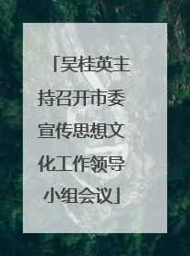 吴桂英主持召开市委宣传思想文化工作领导小组会议