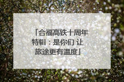 合福高铁十周年特辑：是你们 让旅途更有温度