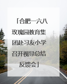 合肥一六八玫瑰园教育集团赴习友小学召开视导总结反馈会