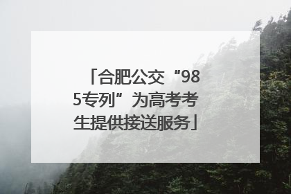 合肥公交“985专列”为高考考生提供接送服务