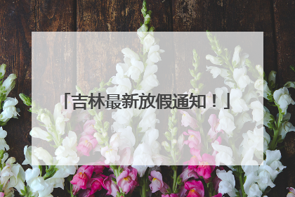 吉林最新放假通知！