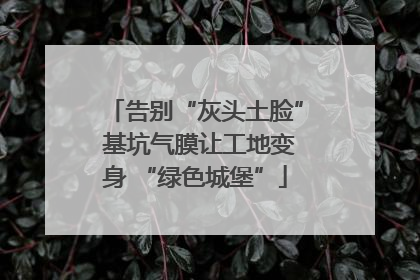告别“灰头土脸” 基坑气膜让工地变身 “绿色城堡”