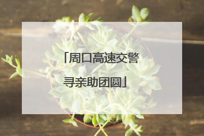 周口高速交警寻亲助团圆