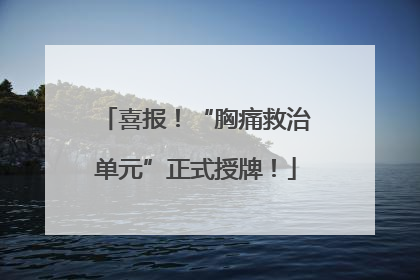 喜报！“胸痛救治单元”正式授牌！