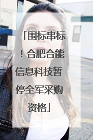 围标串标！合肥合能信息科技暂停全军采购资格
