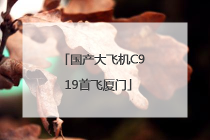 国产大飞机C919首飞厦门