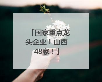 国家重点龙头企业！山西48家！