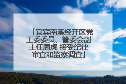 宜宾南溪经开区党工委委员、管委会副主任周虎 接受纪律审查和监察调查