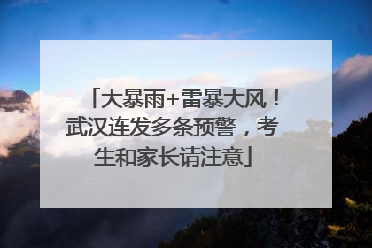 大暴雨+雷暴大风！武汉连发多条预警，考生和家长请注意