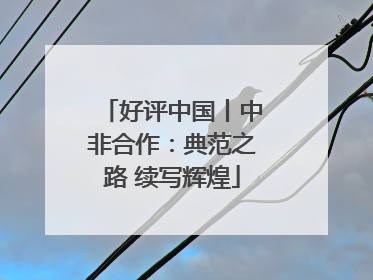 好评中国丨中非合作：典范之路 续写辉煌