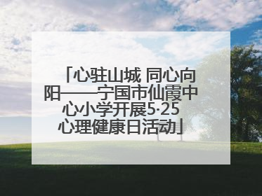 心驻山城 同心向阳——宁国市仙霞中心小学开展5·25心理健康日活动