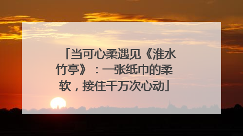 当可心柔遇见《淮水竹亭》：一张纸巾的柔软，接住千万次心动
