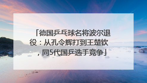 德国乒乓球名将波尔退役：从孔令辉打到王楚钦，同5代国乒选手竞争