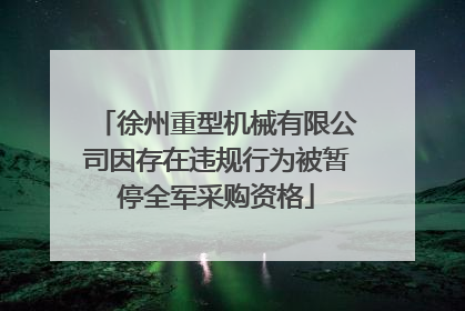 徐州重型机械有限公司因存在违规行为被暂停全军采购资格