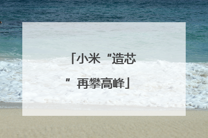小米“造芯”再攀高峰