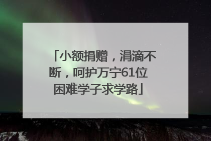 小额捐赠，涓滴不断，呵护万宁61位困难学子求学路