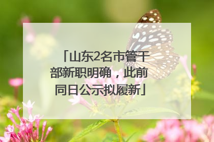 山东2名市管干部新职明确，此前同日公示拟履新