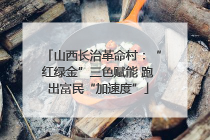 山西长治革命村：“红绿金”三色赋能 跑出富民“加速度”