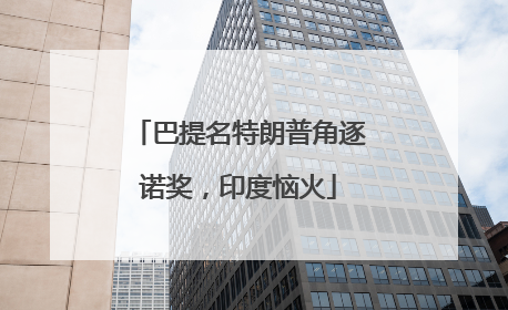 巴提名特朗普角逐诺奖，印度恼火