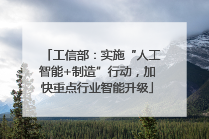 工信部：实施“人工智能+制造”行动，加快重点行业智能升级