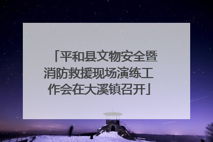 平和县文物安全暨消防救援现场演练工作会在大溪镇召开