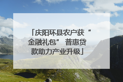 庆阳环县农户获“金融礼包” 普惠贷款助力产业升级