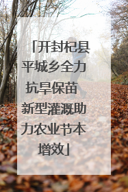 开封杞县平城乡全力抗旱保苗 新型灌溉助力农业节本增效