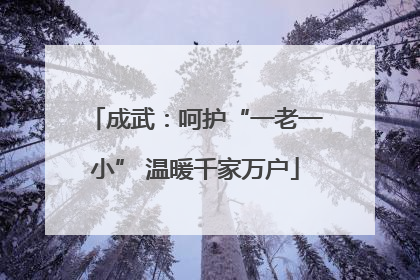 成武：呵护“一老一小” 温暖千家万户