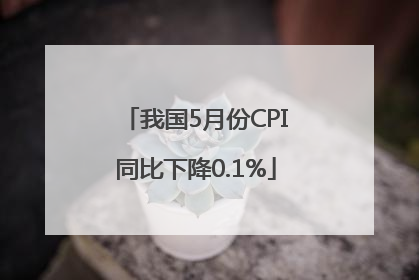 我国5月份CPI同比下降0.1%