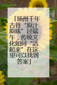 扬州千年古巷“原汁原味”过端午，传统文化如何“活起来”在这里可以找到答案