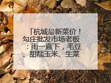 杭城最新菜价！勾庄批发市场老板：雨一直下，毛豆、甜糯玉米、生菜却更实惠