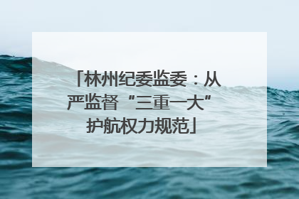 林州纪委监委：从严监督“三重一大” 护航权力规范