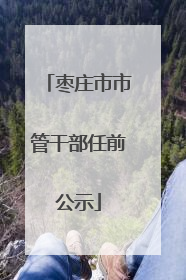 枣庄市市管干部任前公示