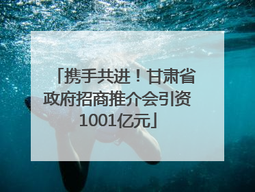 携手共进！甘肃省政府招商推介会引资1001亿元