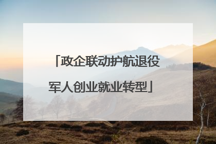 政企联动护航退役军人创业就业转型